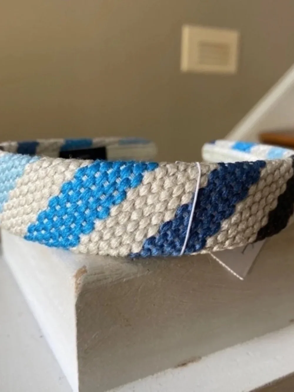 NWT J. Crew  Blue Striped Textured  Headband